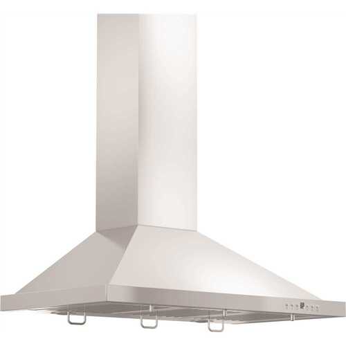 30 in. 400 CFM Convertible Vent Wall Mount Range Hood with Crown Molding in Stainless Steel