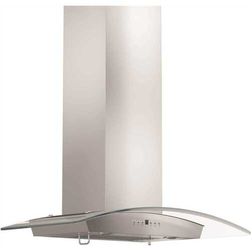 ZLINE Kitchen and Bath KZCRN-36 36 in. 400 CFM Convertible Vent Wall Mount Range Hood with Glass Accents & Crown Molding in Stainless Steel