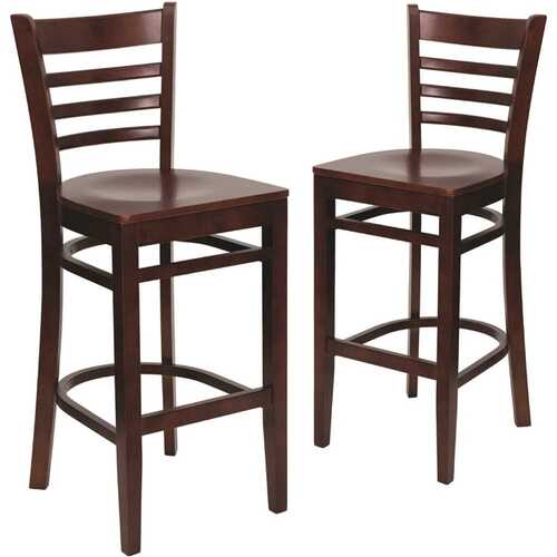 29.5 in. Mahogany Wood Seat/Mahogany Wood Frame Bar Stool