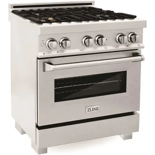 30 in. 4 Burner Dual Fuel Range with Brass Burners in Fingerprint Resistant Stainless Steel