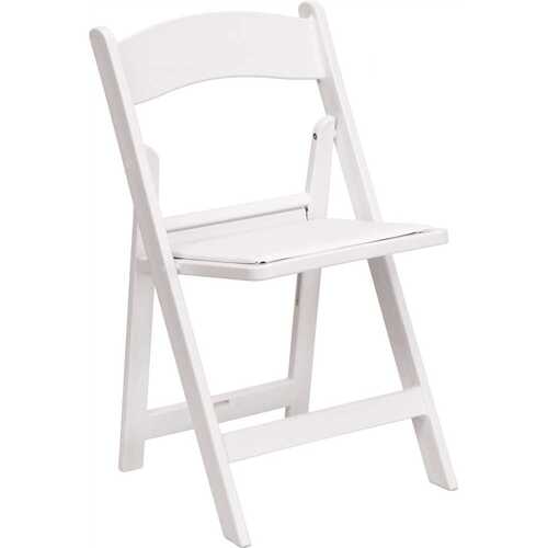 Carnegy Avenue CGA-LE-274393-WH-HD White Vinyl Seat with Resin Frame Folding Chair