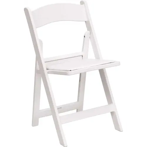 White Vinyl Seat with Resin Frame Folding Chair