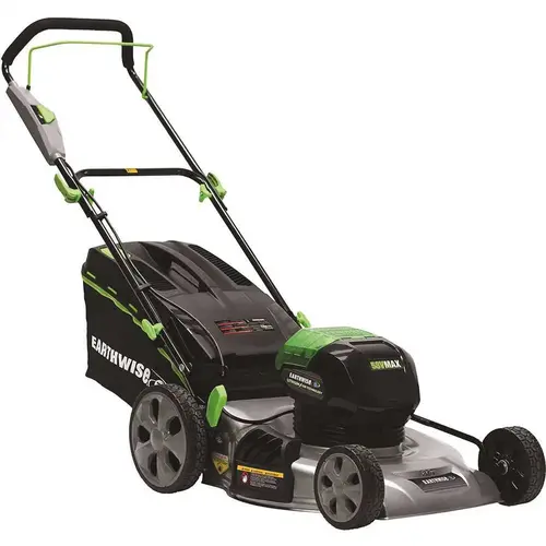 EARTHWISE 65821 21 in. 58-Volt Lithium-Ion Cordless Walk Behind Push Lawn Mower with 4 Ah Battery Included