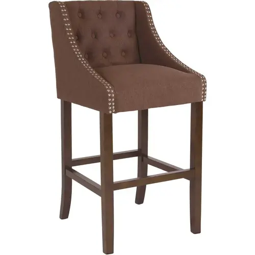 28 in. Brown Fabric Bar Stool Color/Finish Family