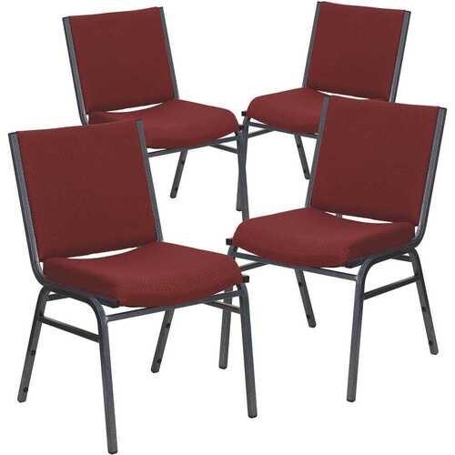 Carnegy Avenue CGA-XU-17635-BU-HD Burgundy Patterned Fabric Fabric Side Stack Chair