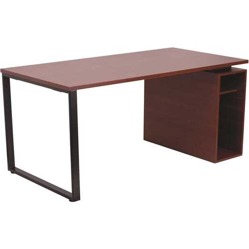 63 in. Rectangular Mahogany Computer Desks with Storage