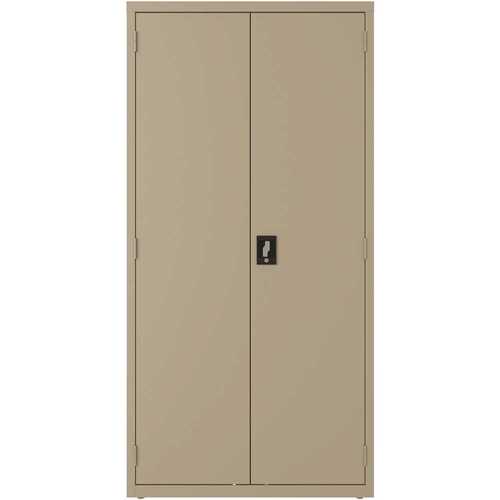 36 in. W x 72 in. H x 18 in. D 5 Shelves Steel Janitorial Freestanding Cabinet in Putty