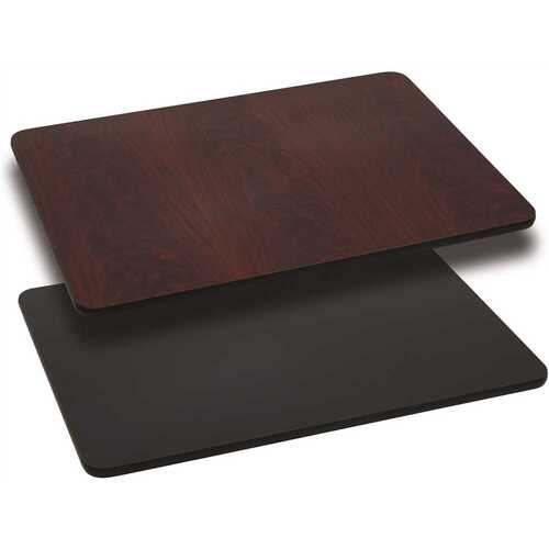 Black/Mahogany Rectangle Table Top