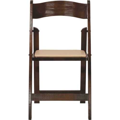 Flash Furniture CGA-XF-182123-FR-HD Fruitwood Wood Folding Chair