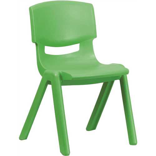 Green Plastic Stackable School Chair with 15.5 in. Seat Height