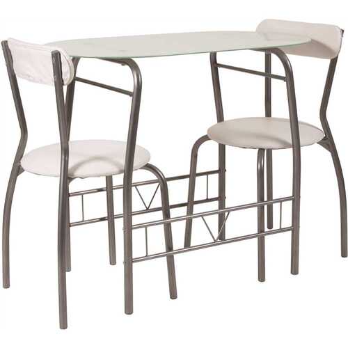 White Glass Dining Table and Chair Sets