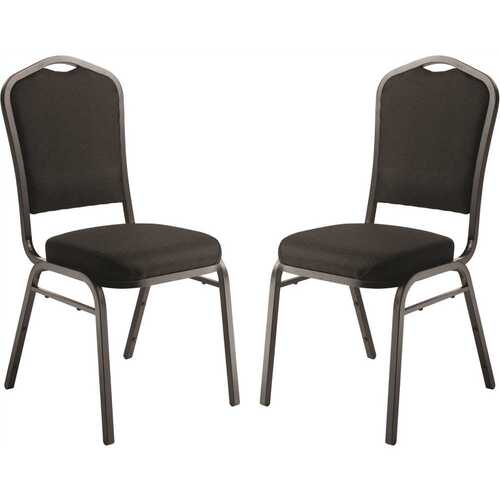 National Public Seating 9360-BT/2 9300-Series Ebony Black Deluxe Fabric Upholstered Stack Chair