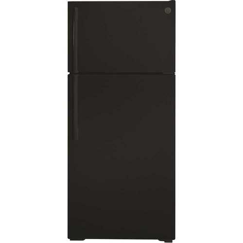 GE GTE17DTNRBB 16.6 cu. ft. Top Freezer Refrigerator in Black, ENERGY STAR