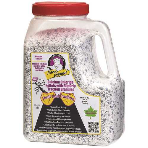 Bare Ground CCPSG-12 7 lbs. Shaker Jug of Calcium Chloride Pellets with Traction Granules