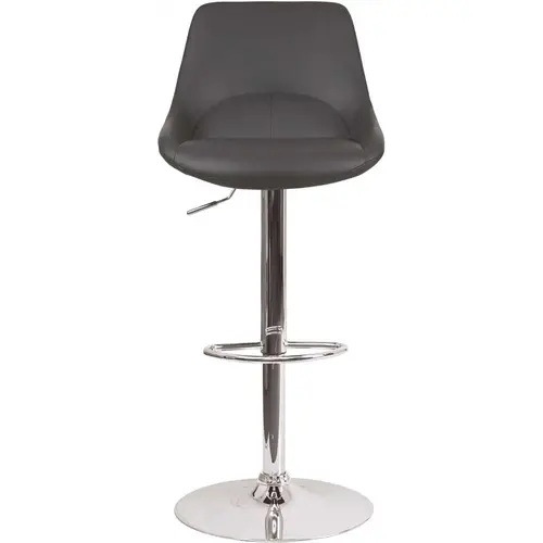 44.5 in. Gray Vinyl Adjustable Bar Stool