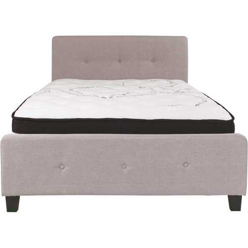 Flash Furniture CGA-HG-228426-LI-HD Light Gray Full Platform Bed and Mattress Set