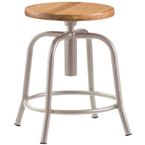 National Public Seating 3583734 ADJ HGT WOOD STOOL/GREY