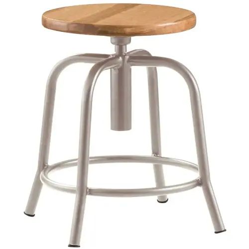 ADJ HGT WOOD STOOL/GREY Gray