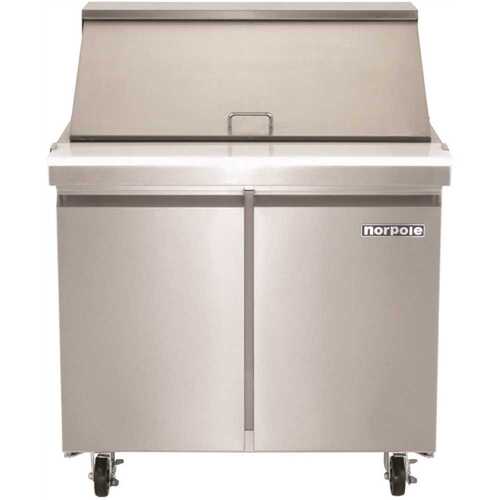 Norpole NP2R-SWMT36 7.6 cu. ft. Mega Top Sandwich/Salad Prep Commercial Freezerless Refrigerator in Stainless Steel