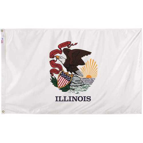 Valley Forge IL3 3 ft. x 5 ft. Nylon Illinois State Flag