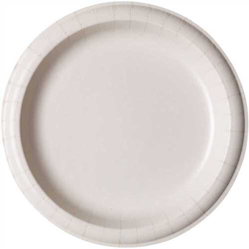 8.5 in. Heavy-Weight Paper Plates, White, Disposable Paper Plates