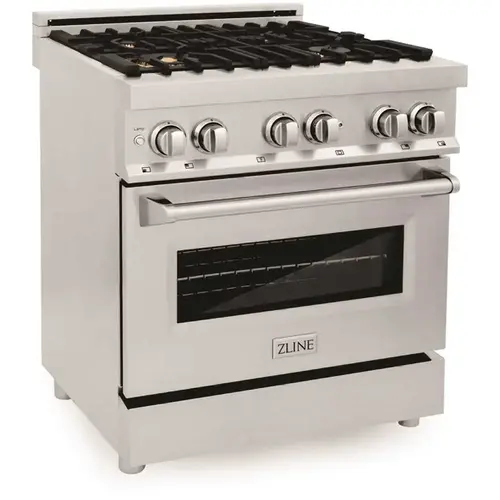 30 in. 4 Burner Dual Fuel Range with Brass Burners in Stainless Steel