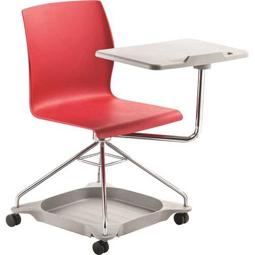 Chair on the Go, Red, Fiberglass-Reinforced Polypropylene Seat, Mobile Chair with Tablet Arm