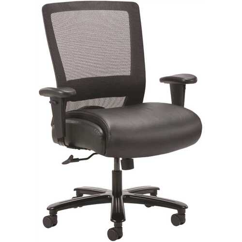 BOSS Office Products B699-BK Black Mesh Heavy Duty Task Chair 400 lb Capacity