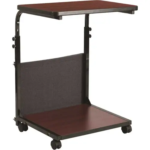 24 in. Rectangular Brown/Black Computer Desks with Adjustable Height