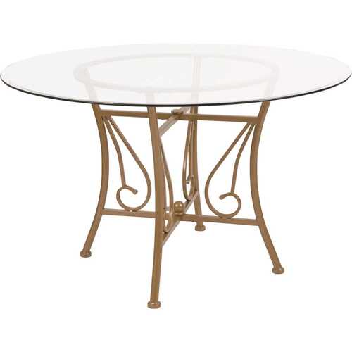 Clear Top/Black Frame Dining Table