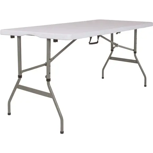 National Brand Alternative CGA-RB-231465-GR-HD 60 in. Granite White Plastic Tabletop Metal Frame Folding Table