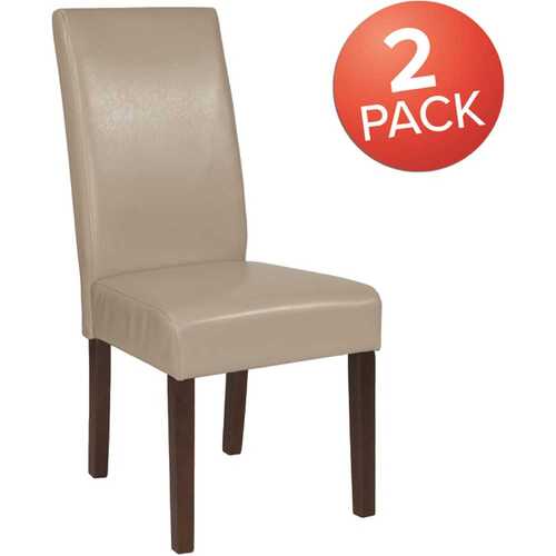 Beige Leather Dining Chairs