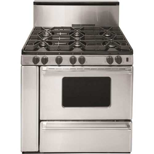 ProSeries 36 in. 3.91 cu. ft. Battery Spark Ignition Gas Range in Stainless Steel