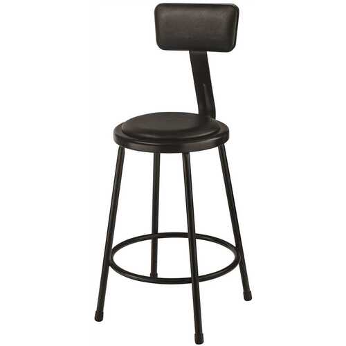 24 IN ADJ PAD STOOL BLK Black