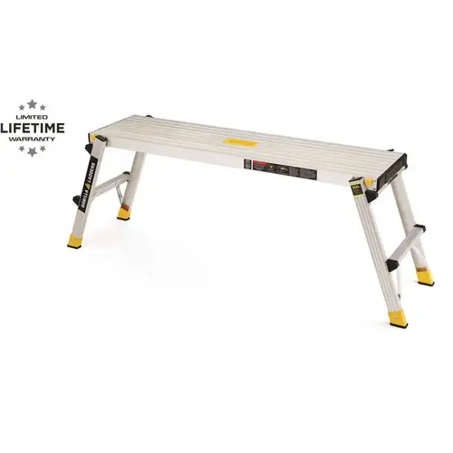 Gorilla Ladders GLWP-47 4 ft. x 12 in. x 20 in. Aluminum Slim-Fold Work Platform, 300 lbs. Load Capacity