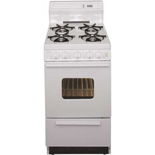 20 in. 2.42 cu. ft. Freestanding Gas Range in White