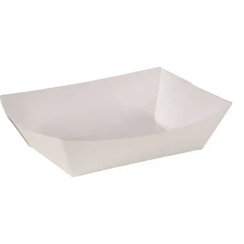 #500 White Food Tray 8-1/2 x 5-3/4 x 2" - pack of 500