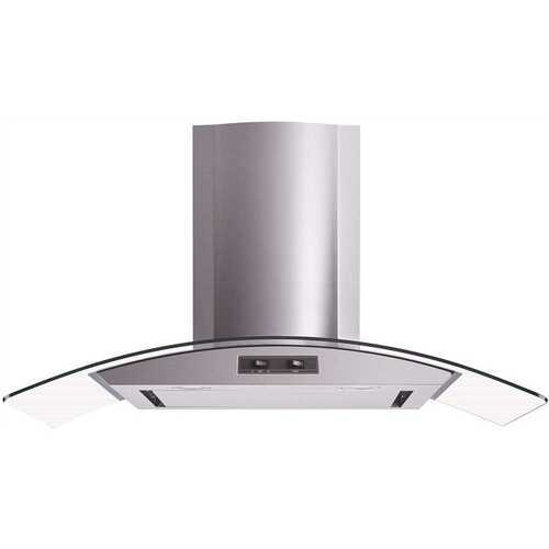 Winflo WR001C36SR 36 in. Convertible Wall Mount Range Hood in Stainless Steel with Mesh Filter and Stainless Steel Panel
