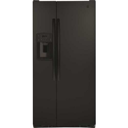 23.0 cu. ft. Side by Side Refrigerator in Black, Standard Depth