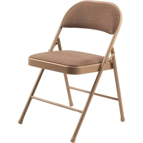 900 Star Trail Brown Fabric Padded Metal Frame Folding Chair