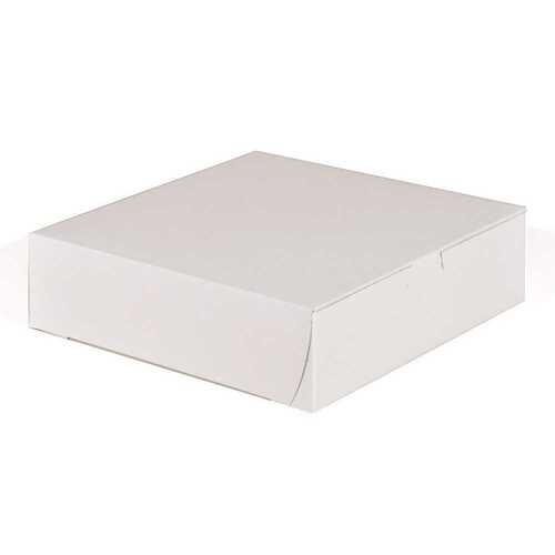 White Non-Window Bakery Box 9 x 9 x 2-1/2"
