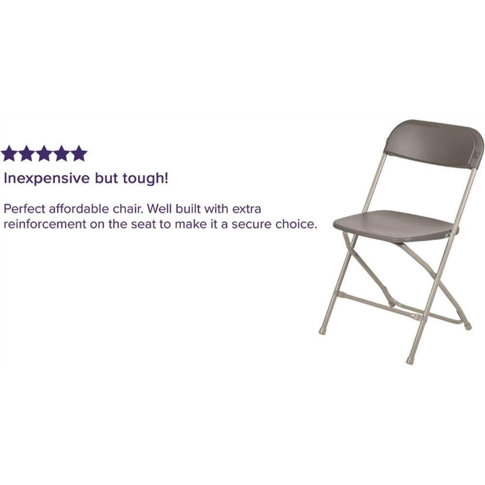 Carnegy Avenue CGA-LE-167357-GR-HD Grey Metal Folding Chair