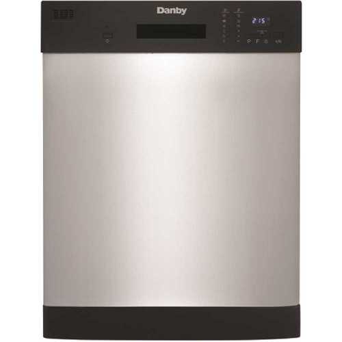 Danby Products DDW2404EBSS 24 in.Front Control Stainless Steel Dishwasher with Stainless Steel Tub, 52 DB