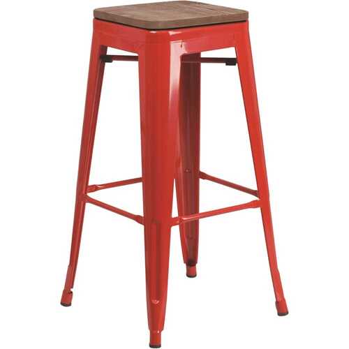 30 in. Red Bar Stool