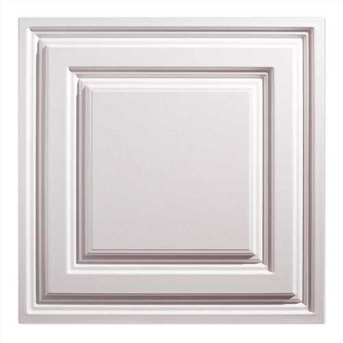 Genesis 75400CA 2 ft. x 2 ft. Icon Relief Lay In Vinyl White Ceiling Tile Panel