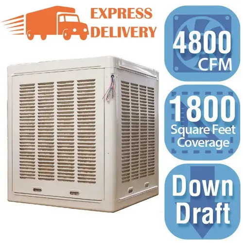 4,800 CFM Down-Draft Aspen Evaporative Cooler for 1,800 sq. ft. (Motor not Included) White