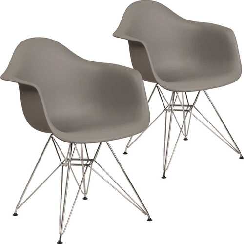 Carnegy Avenue CGA-FH-224445-MO-HD Moss Gray Plastic Party Chairs