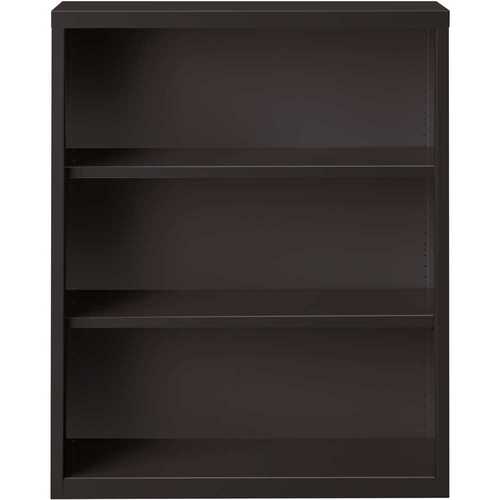 42 in. H Metal Black 3-Shelf Standard Bookcase