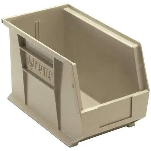 QUANTUM STORAGE SYSTEMS QUS232YL Ultra-Series 3.9 Gal. Stack and Hang Storage Tote in Stone