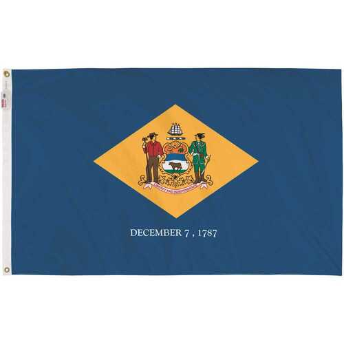 Valley Forge DE3 3 ft. x 5 ft. Nylon Delaware State Flag